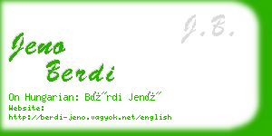 jeno berdi business card